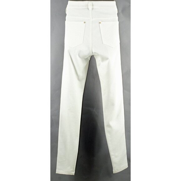 V Christina Sz 2 x 30 Ivory Gold Embroidered Rayon Poly Spandex Pant - Picture 4 of 10